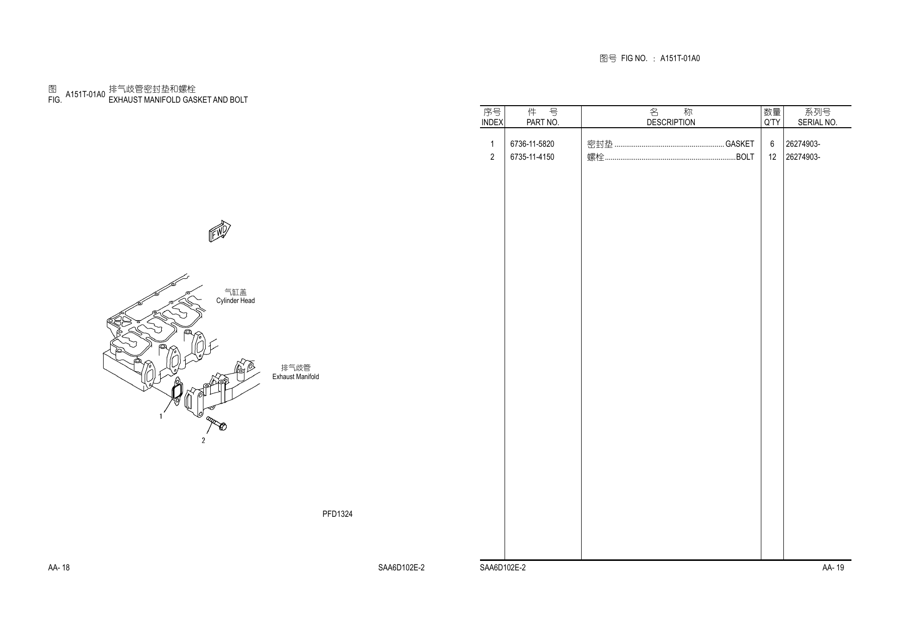 Komatsu PC200-7 Parts Catalogue – YCPB200300 — selected technical pages